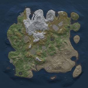 Thumbnail Rust Map: Procedural Map, Size: 3500, Seed: 1760754346, 15 Monuments