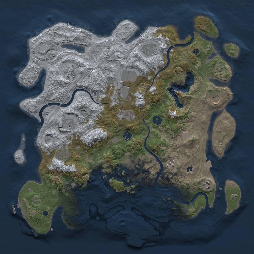 Rust Map: Procedural Map, Size: 4250, Seed: 1495320136, 17 Monuments