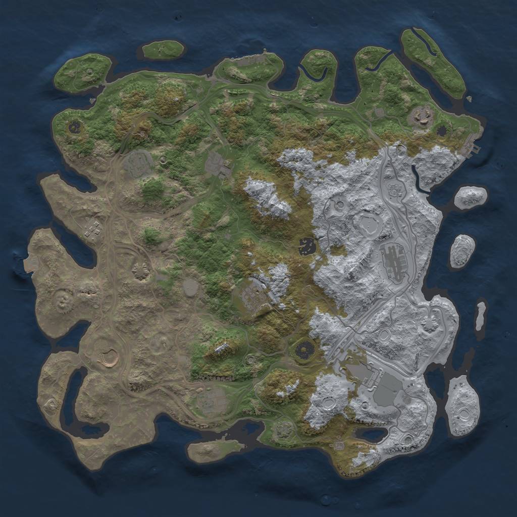 Rust Map: Procedural Map, Size: 4250, Seed: 562690711, 18 Monuments