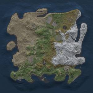 Thumbnail Rust Map: Procedural Map, Size: 3500, Seed: 1858530296, 16 Monuments