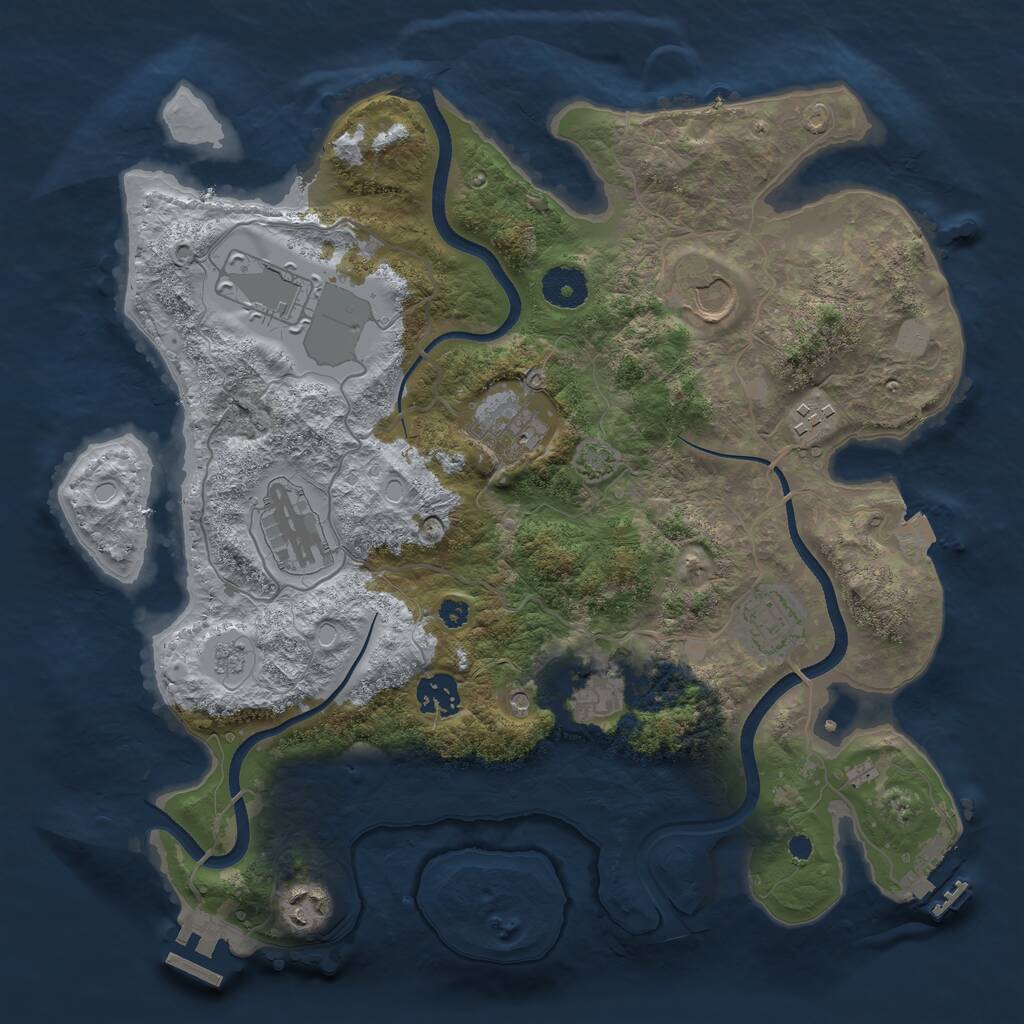 Rust Map: Procedural Map, Size: 3500, Seed: 2035294323, 15 Monuments