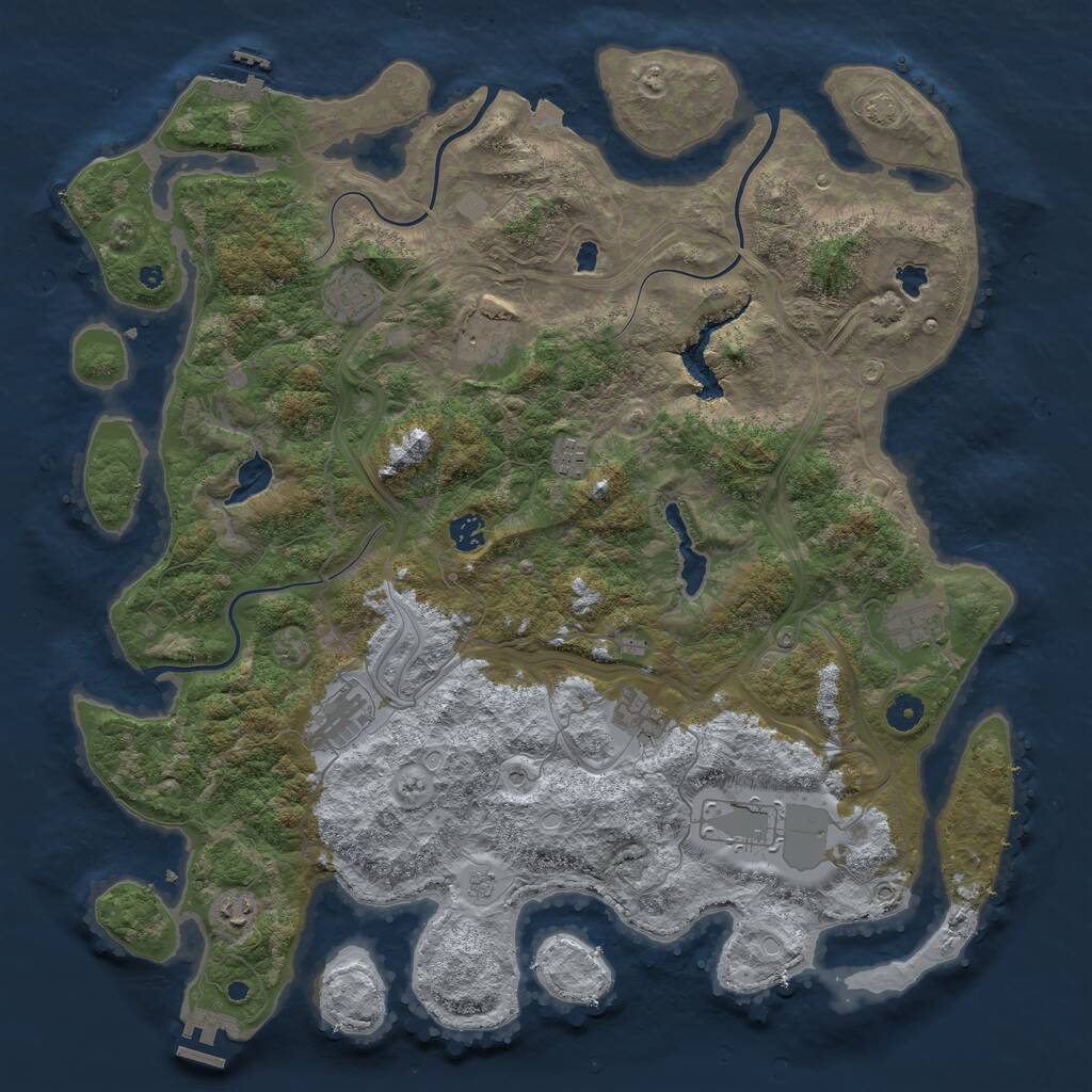 Rust Map: Procedural Map, Size: 4500, Seed: 1031577479, 15 Monuments