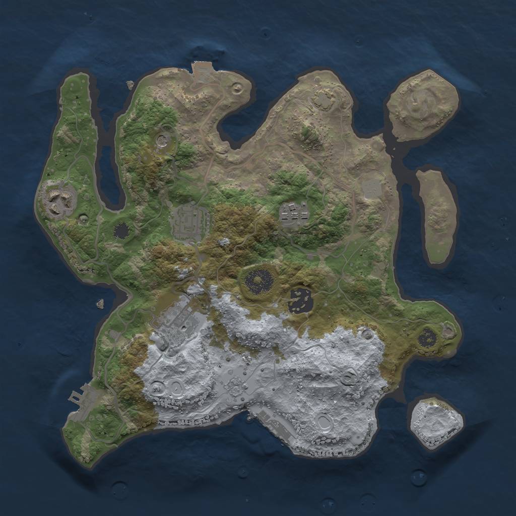 Rust Map: Procedural Map, Size: 2900, Seed: 80, 13 Monuments