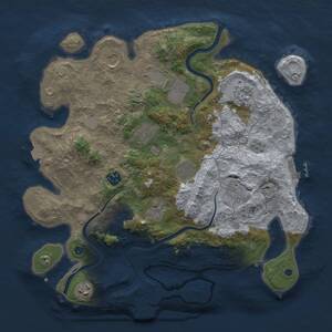 Thumbnail Rust Map: Procedural Map, Size: 3650, Seed: 91847539, 16 Monuments