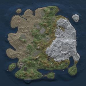 Thumbnail Rust Map: Procedural Map, Size: 3650, Seed: 91847539, 18 Monuments