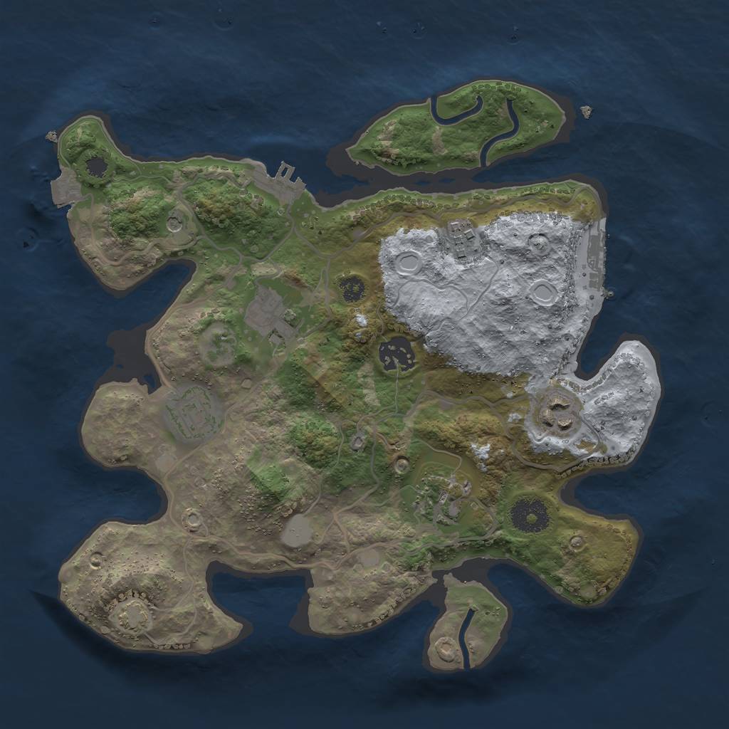 Rust Map: Procedural Map, Size: 3000, Seed: 1042997496, 13 Monuments