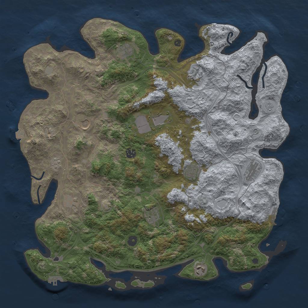 Rust Map: Procedural Map, Size: 4500, Seed: 391920258, 19 Monuments