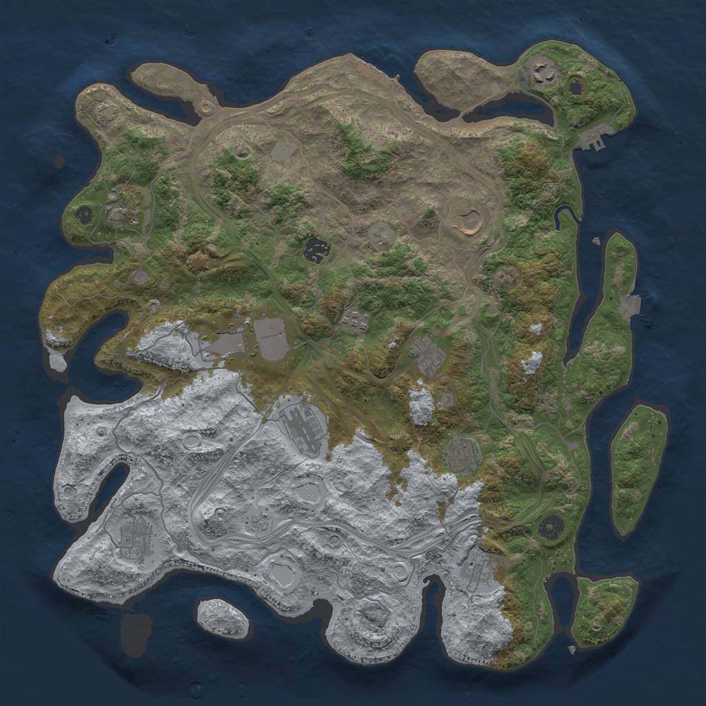 Rust Map: Procedural Map, Size: 4250, Seed: 429831040, 19 Monuments