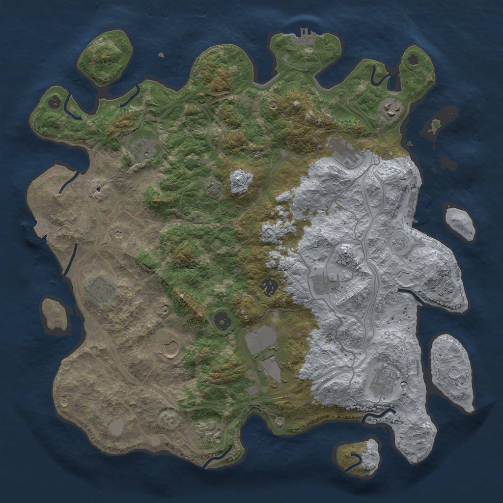 Rust Map: Procedural Map, Size: 4250, Seed: 58484966, 19 Monuments