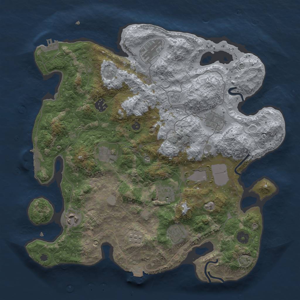 Rust Map: Procedural Map, Size: 3600, Seed: 817237856, 17 Monuments