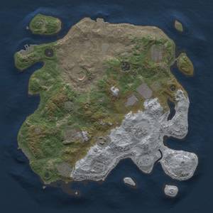 Thumbnail Rust Map: Procedural Map, Size: 3500, Seed: 1745037307, 17 Monuments