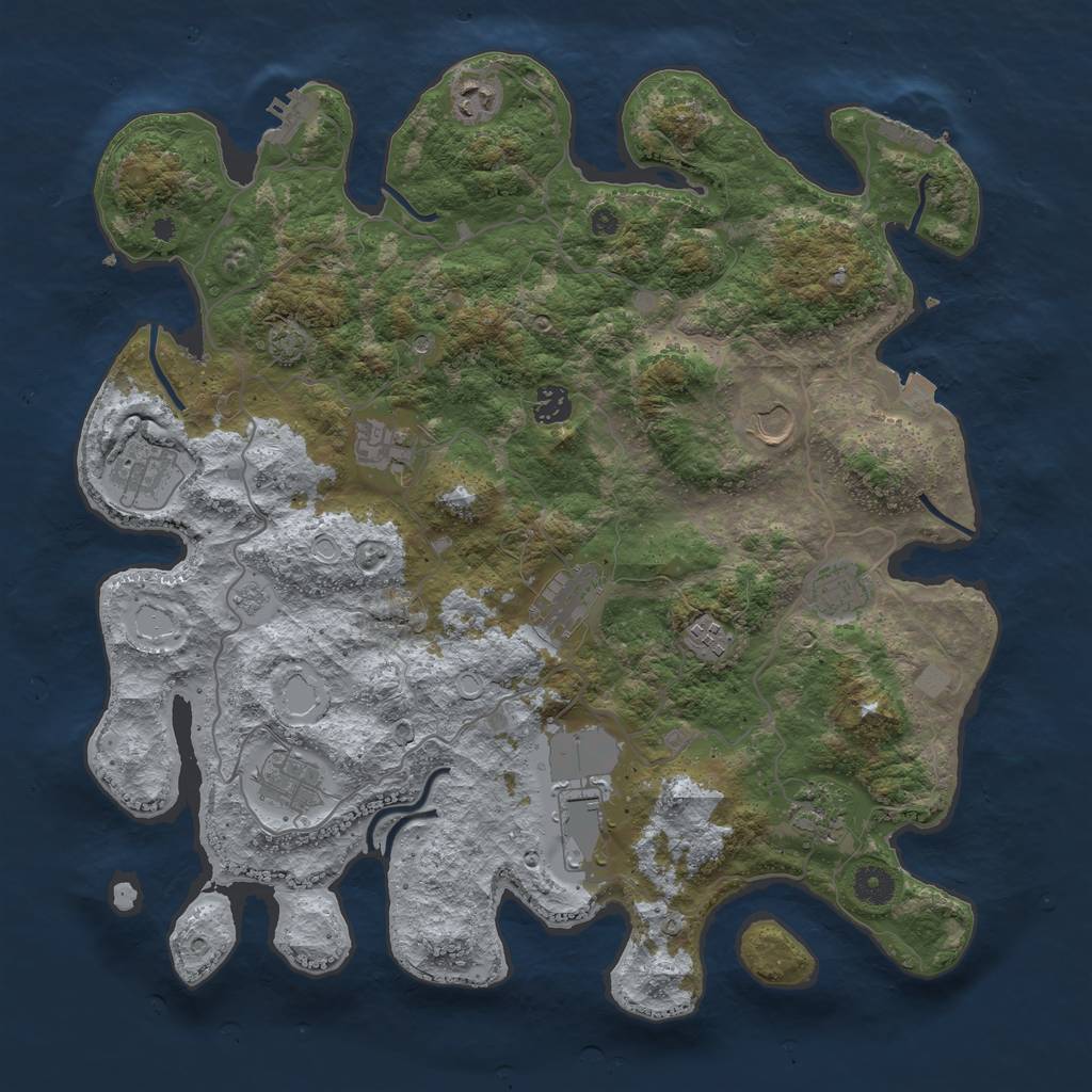 Rust Map: Procedural Map, Size: 4100, Seed: 44742, 19 Monuments