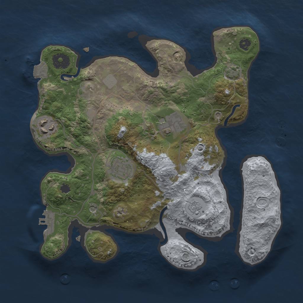 Rust Map: Procedural Map, Size: 2700, Seed: 80081355, 10 Monuments