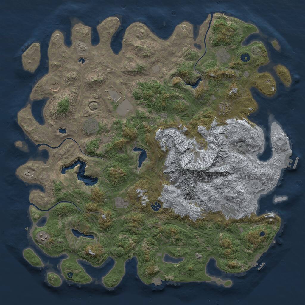 Rust Map: Procedural Map, Size: 5000, Seed: 67137668, 16 Monuments