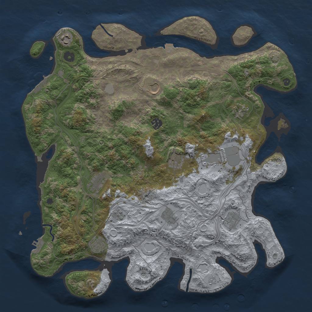 Rust Map: Procedural Map, Size: 4250, Seed: 513428019, 19 Monuments