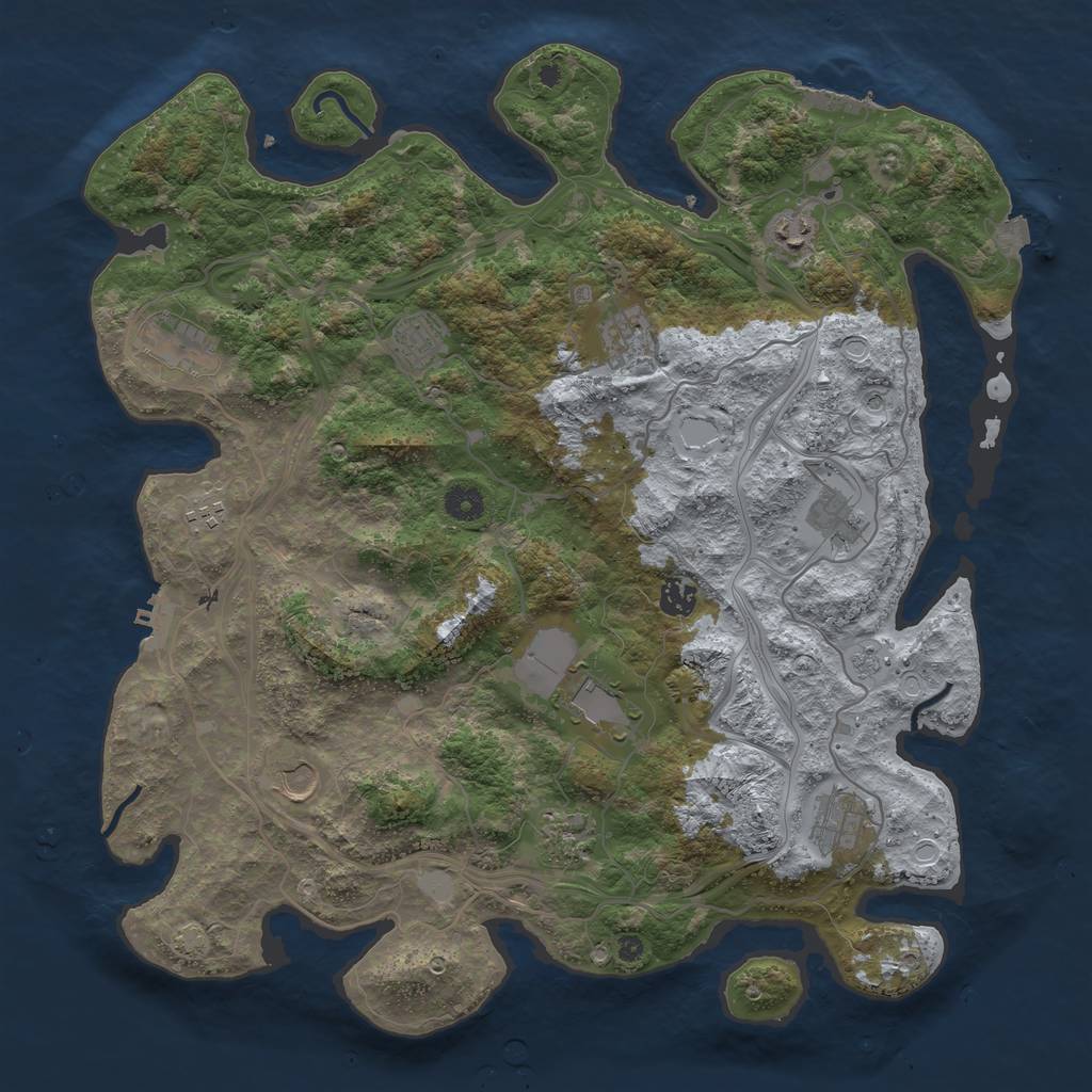 Rust Map: Procedural Map, Size: 4250, Seed: 780310012, 19 Monuments