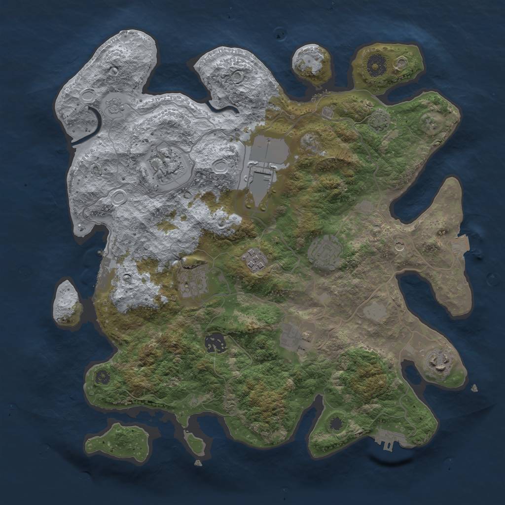 Rust Map: Procedural Map, Size: 3500, Seed: 1212628, 16 Monuments