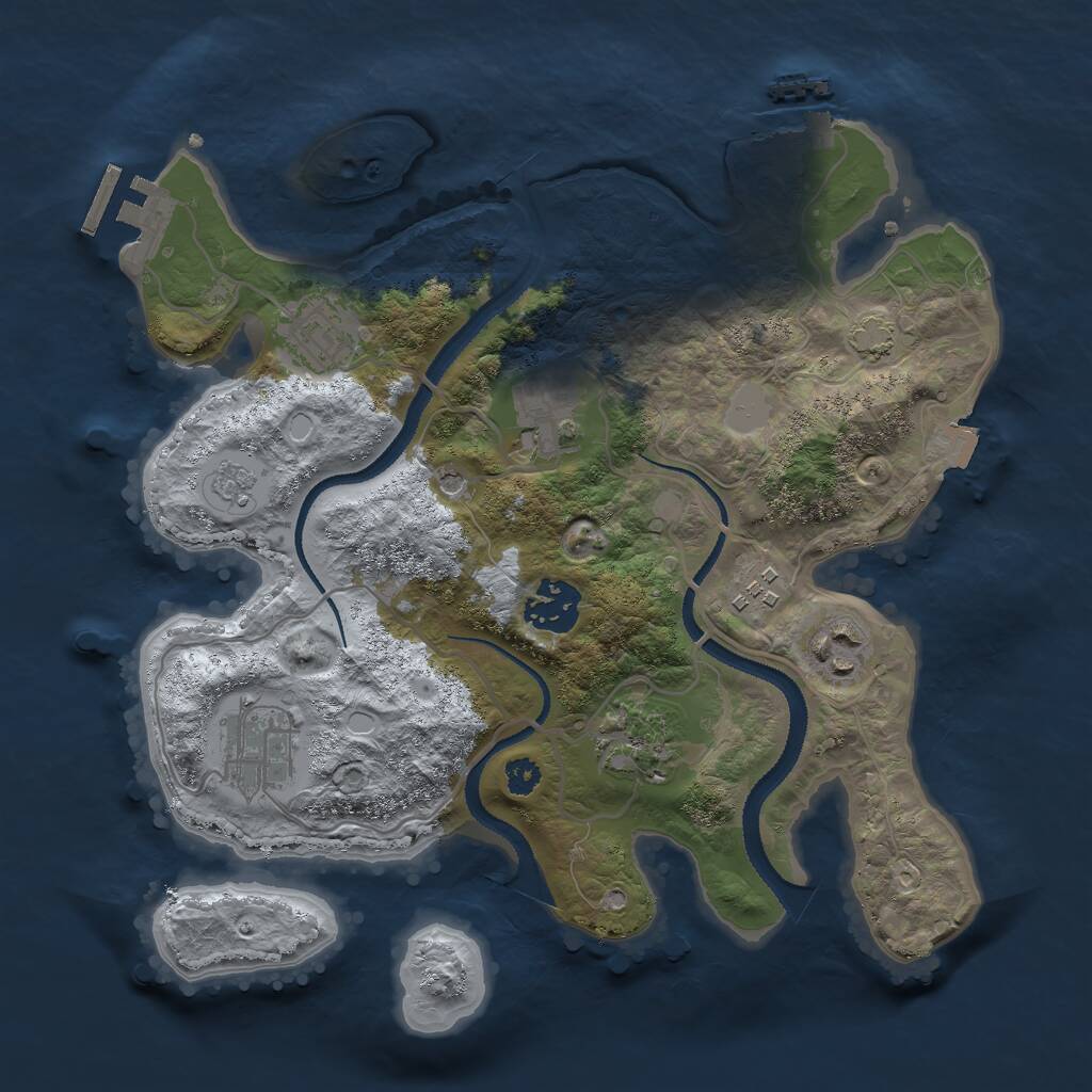 Rust Map: Procedural Map, Size: 3000, Seed: 448286278, 13 Monuments