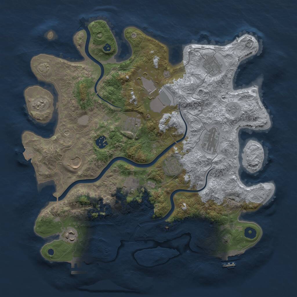 Rust Map: Procedural Map, Size: 3750, Seed: 1750311248, 16 Monuments