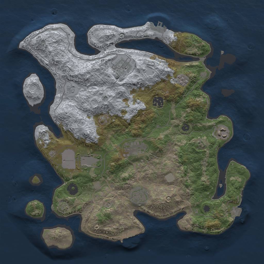 Rust Map: Procedural Map, Size: 3500, Seed: 88911501, 15 Monuments