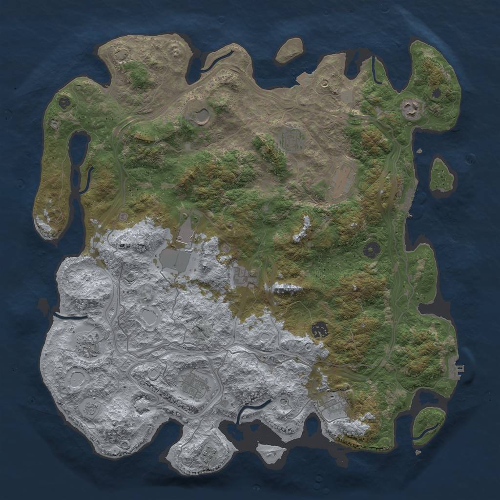 Rust Map: Procedural Map, Size: 4500, Seed: 1941540348, 19 Monuments