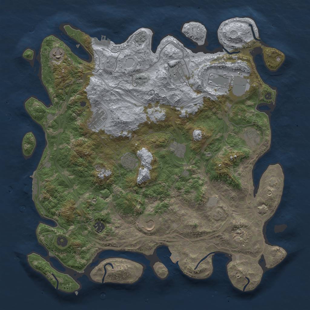 Rust Map: Procedural Map, Size: 4250, Seed: 145908607, 19 Monuments