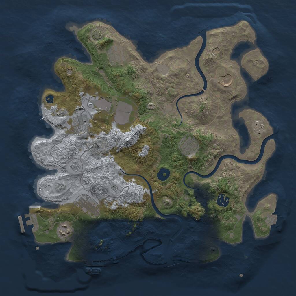 Rust Map: Procedural Map, Size: 3500, Seed: 883198530, 15 Monuments