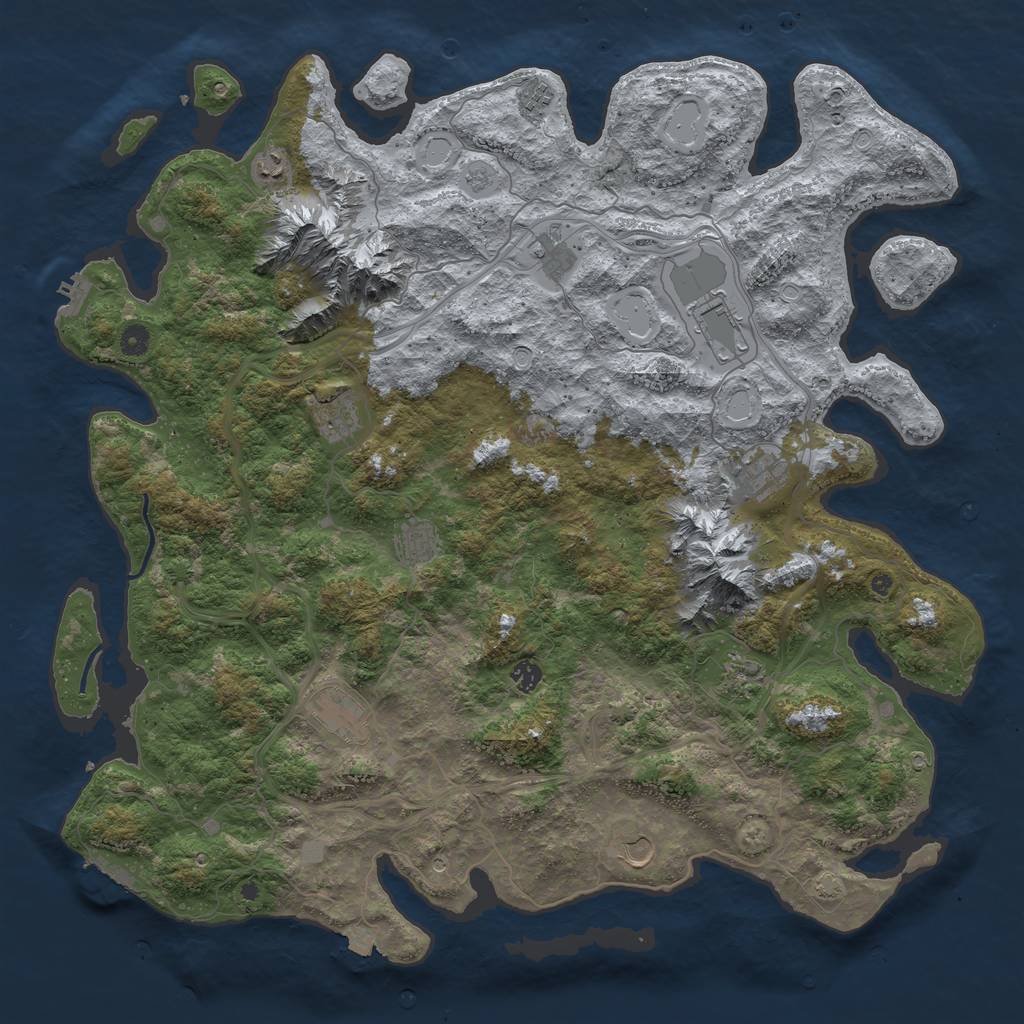 Rust Map: Procedural Map, Size: 5000, Seed: 48657640, 19 Monuments