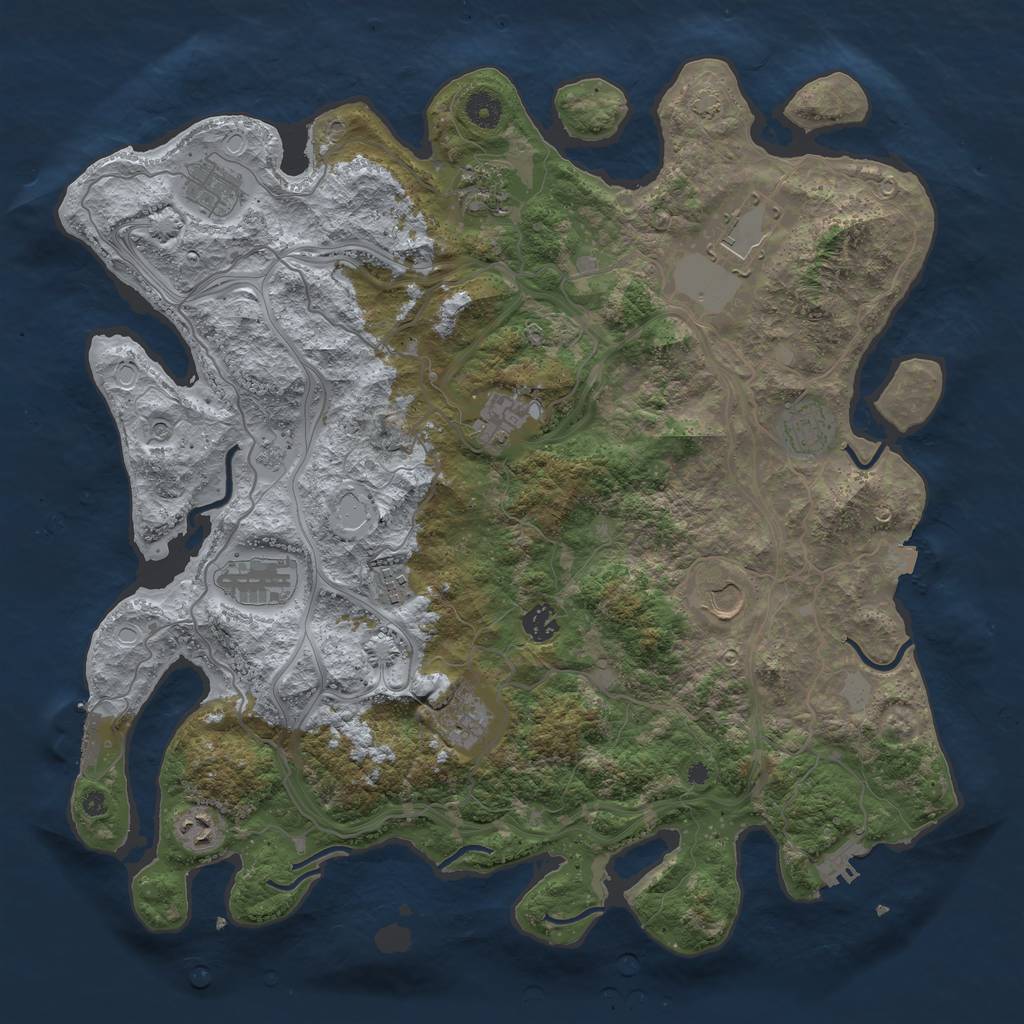 Rust Map: Procedural Map, Size: 4250, Seed: 1268949825, 19 Monuments