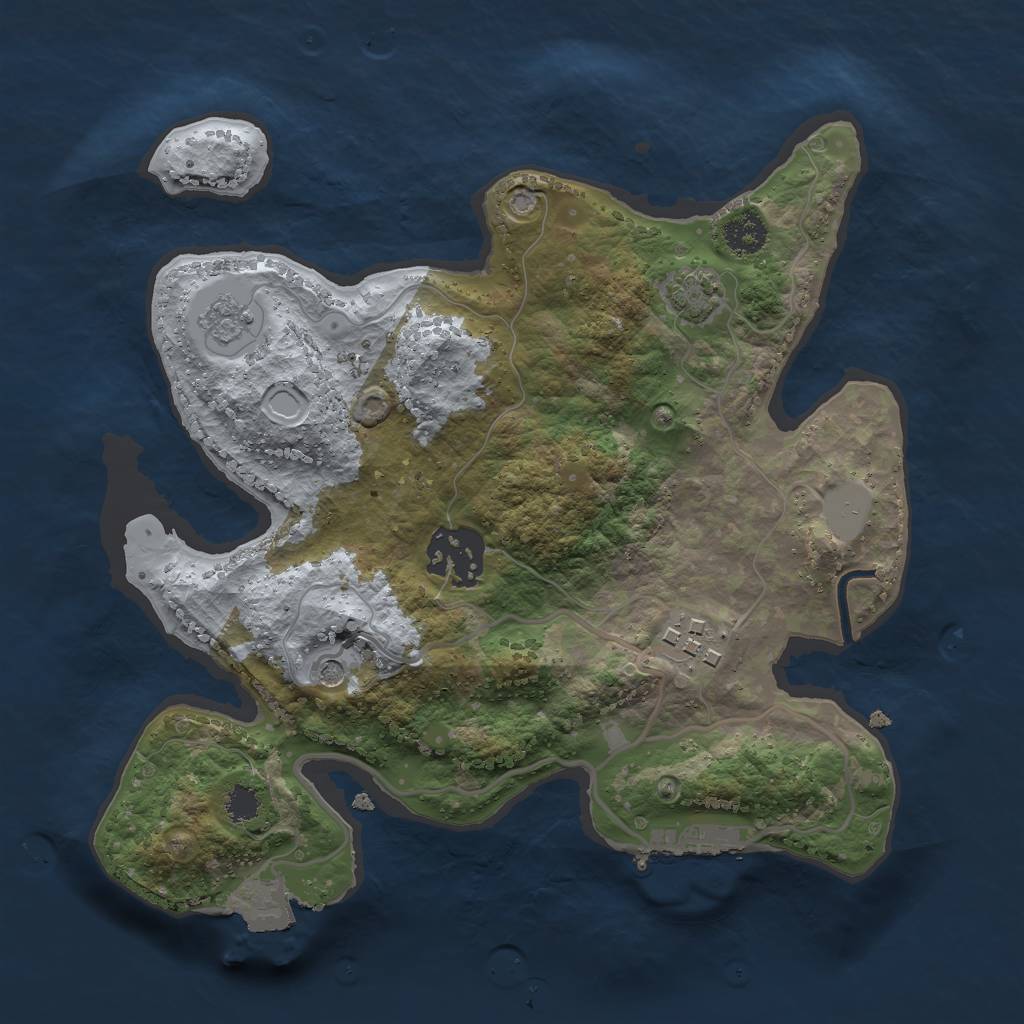 Rust Map: Procedural Map, Size: 2500, Seed: 41344530, 9 Monuments
