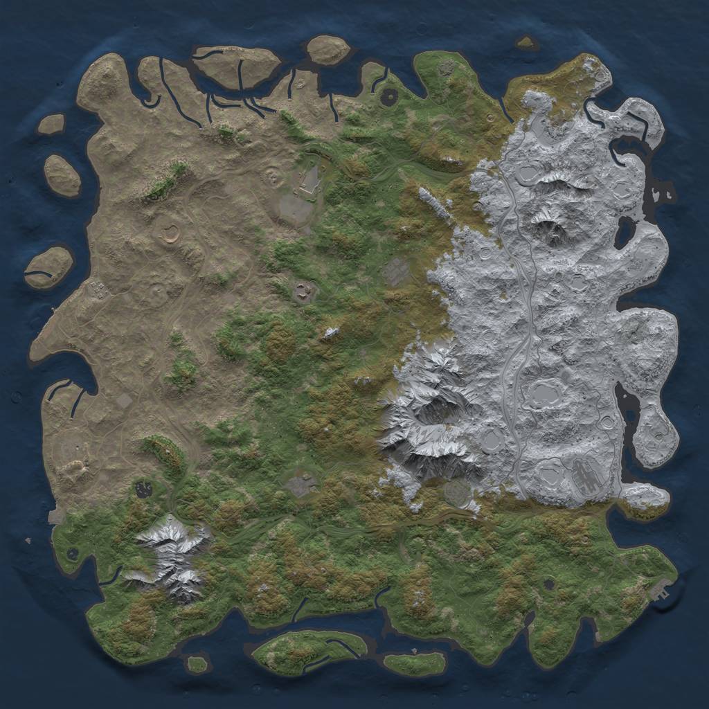 Rust Map: Procedural Map, Size: 6000, Seed: 1212121212, 19 Monuments