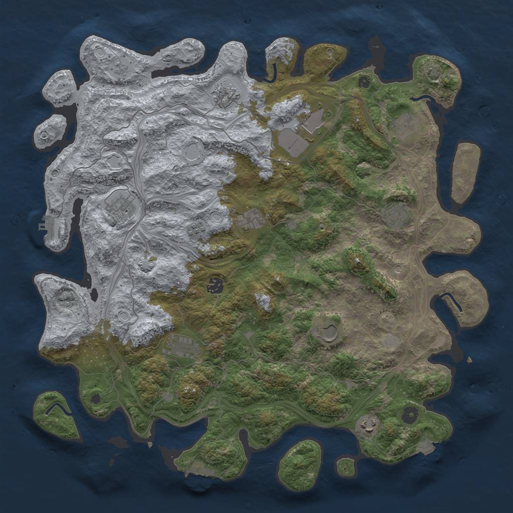 Rust Map: Procedural Map, Size: 4500, Seed: 3132626, 19 Monuments