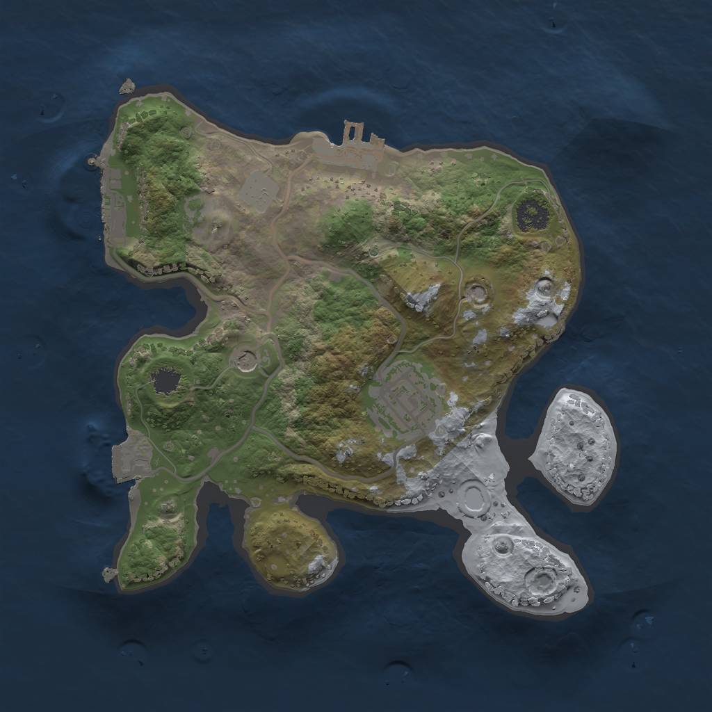 Rust Map: Procedural Map, Size: 2200, Seed: 80081355, 7 Monuments