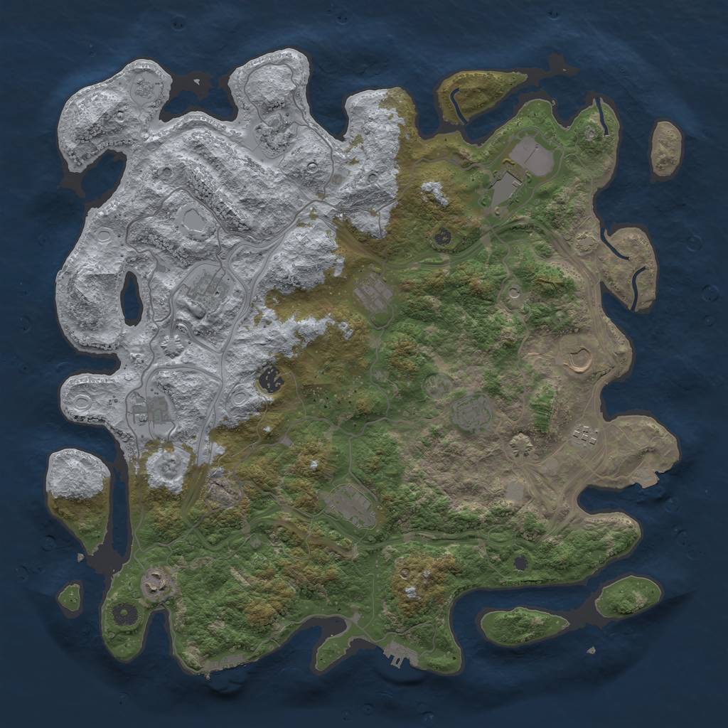 Rust Map: Procedural Map, Size: 4500, Seed: 3264, 19 Monuments
