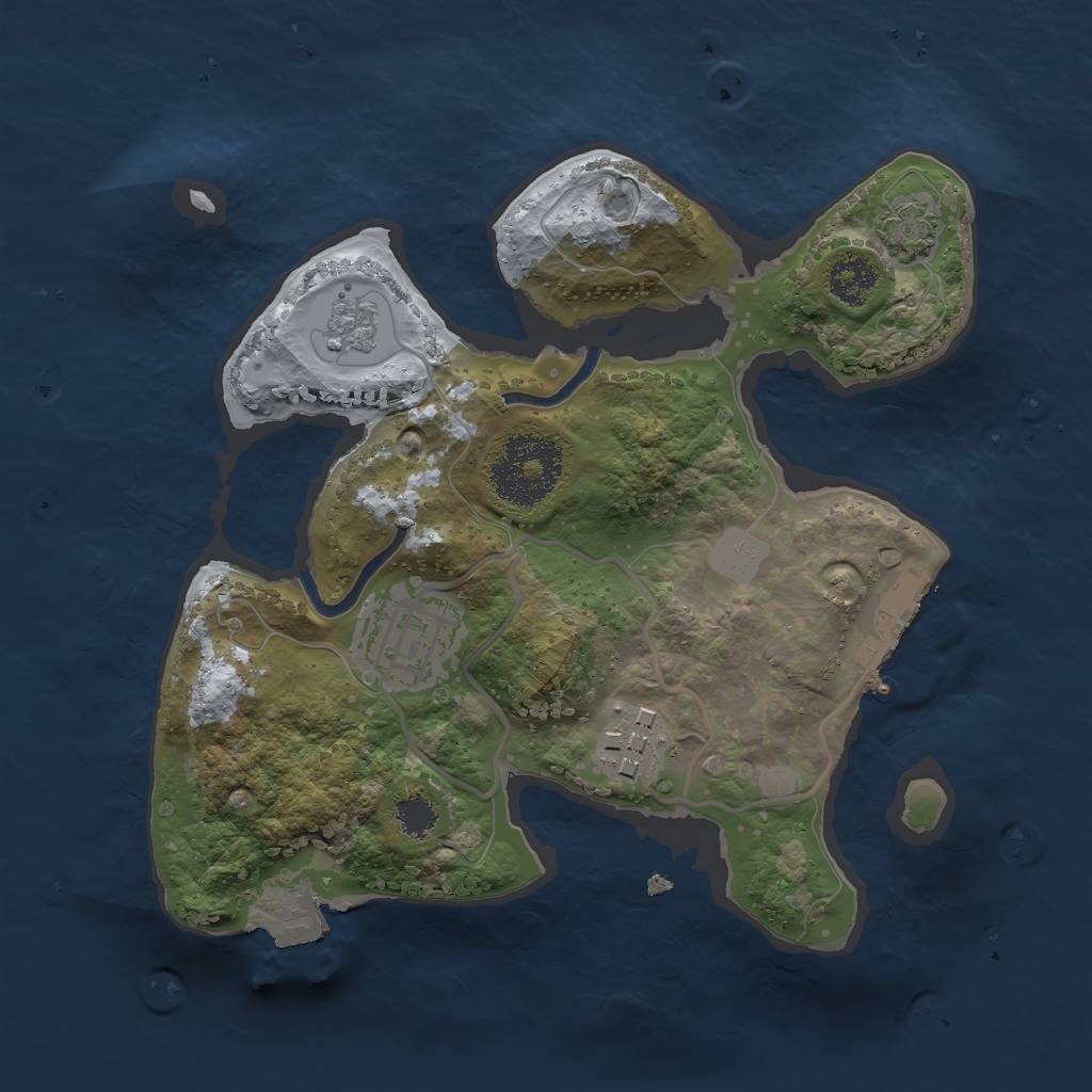 Rust Map: Procedural Map, Size: 2300, Seed: 2061616597, 8 Monuments