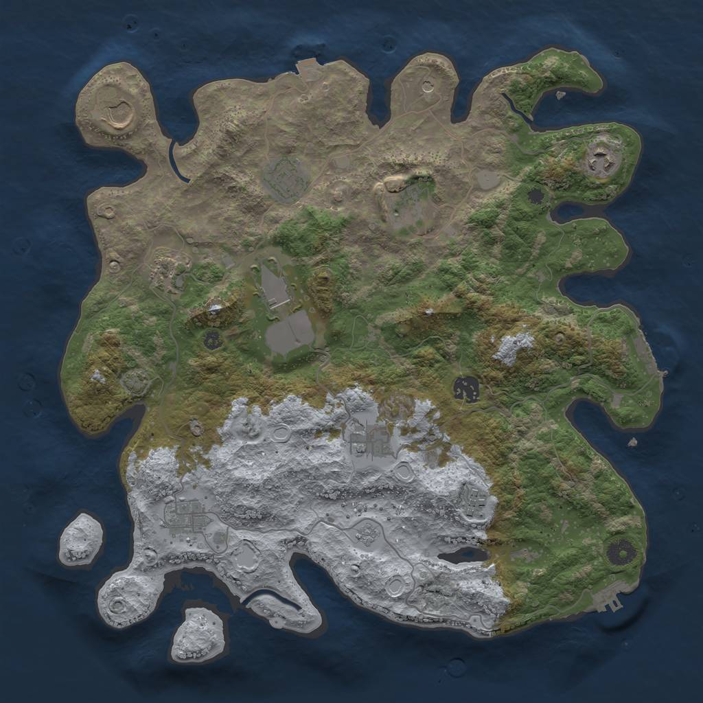Rust Map: Procedural Map, Size: 3850, Seed: 179433084, 18 Monuments