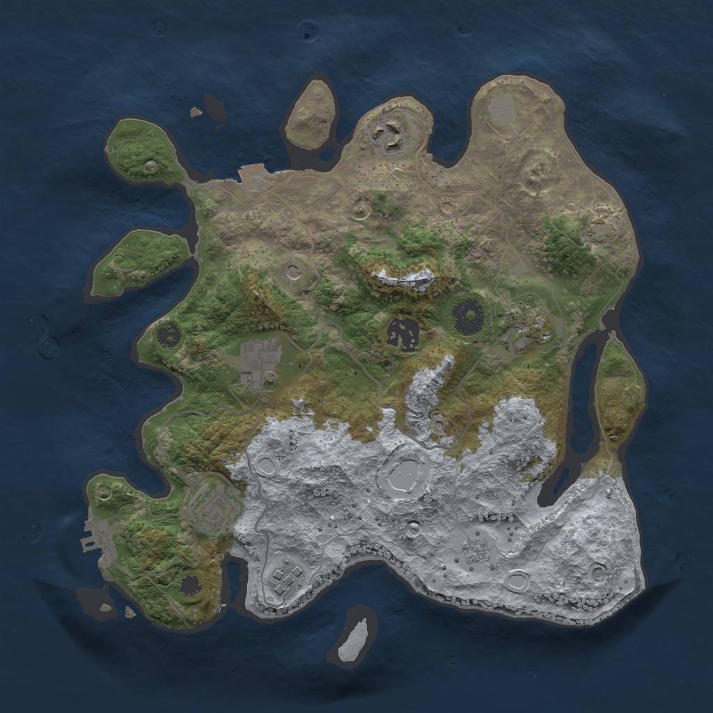 Rust Map: Procedural Map, Size: 3100, Seed: 1027760503, 13 Monuments