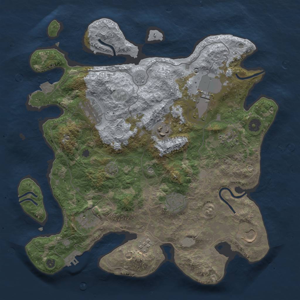 Rust Map: Procedural Map, Size: 3500, Seed: 1872162459, 15 Monuments