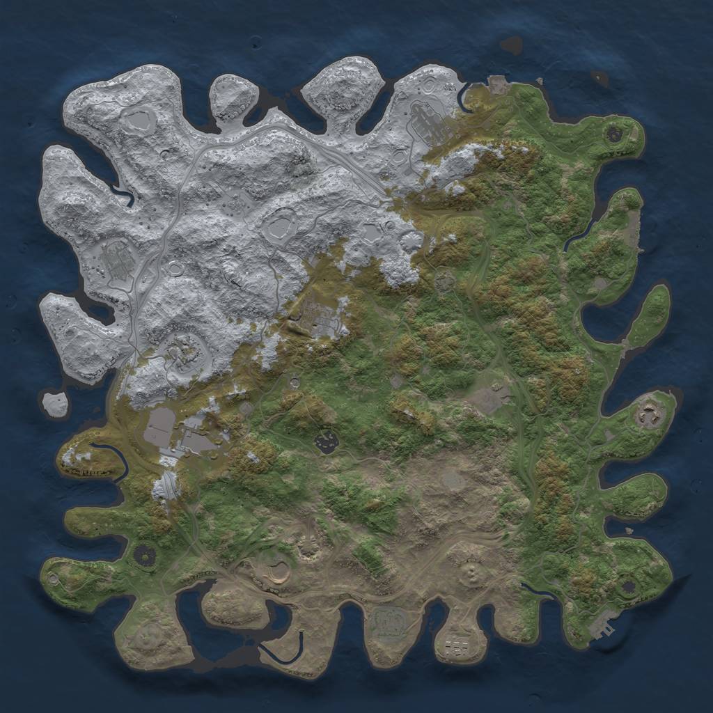 Rust Map: Procedural Map, Size: 4738, Seed: 2034892, 19 Monuments