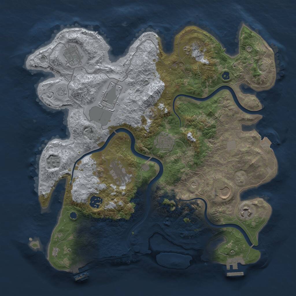 Rust Map: Procedural Map, Size: 3600, Seed: 12206, 15 Monuments