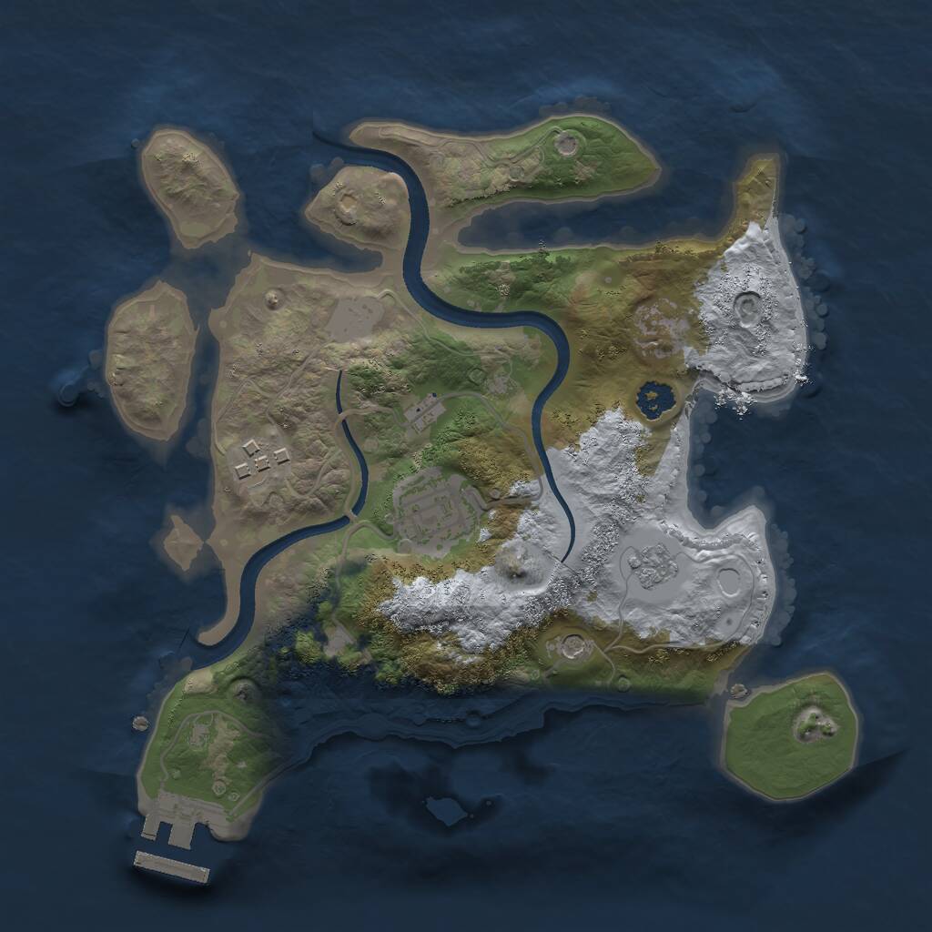 Rust Map: Procedural Map, Size: 2500, Seed: 28006, 6 Monuments