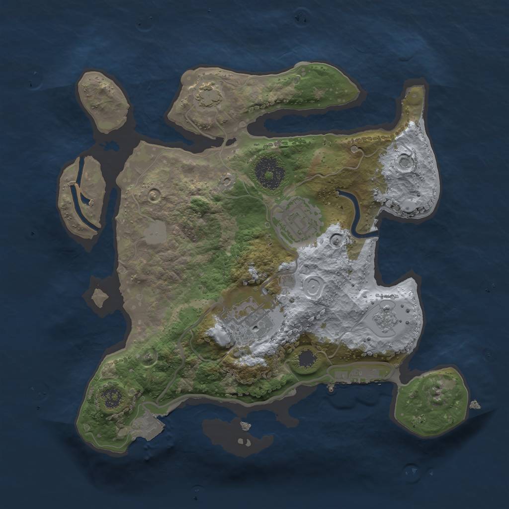 Rust Map: Procedural Map, Size: 2500, Seed: 28006, 8 Monuments