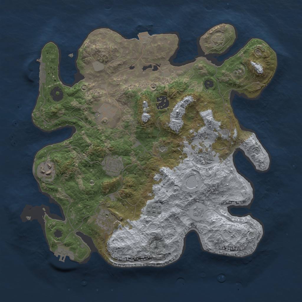 Rust Map: Procedural Map, Size: 3300, Seed: 1603401052, 15 Monuments
