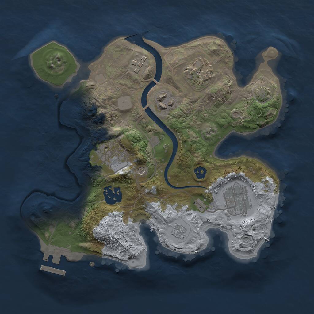 Rust Map: Procedural Map, Size: 2500, Seed: 1852323732, 11 Monuments