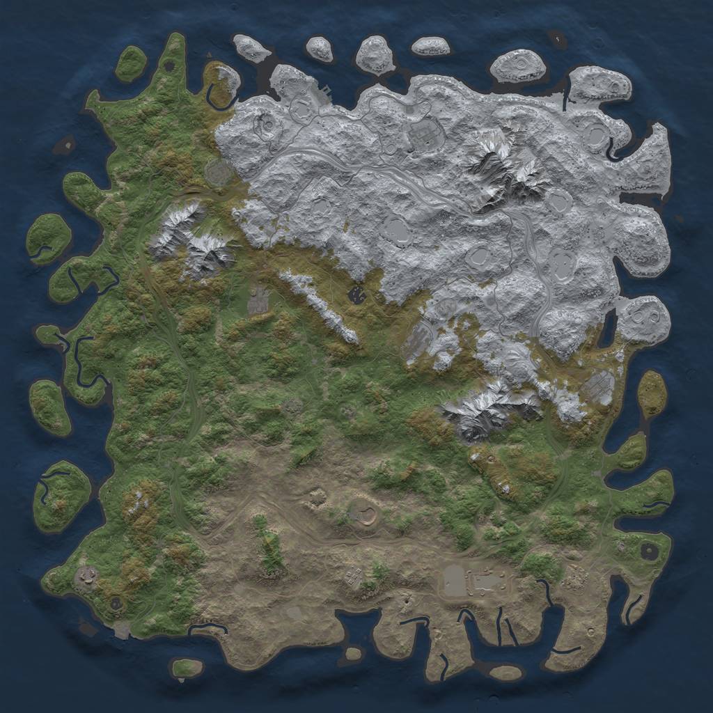 Rust Map: Procedural Map, Size: 6000, Seed: 1731870788, 18 Monuments