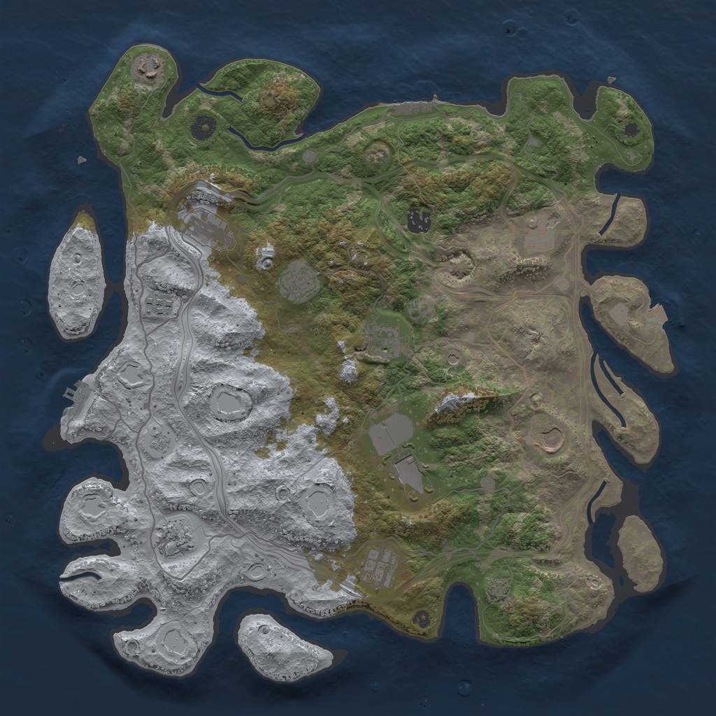 Rust Map: Procedural Map, Size: 4250, Seed: 3749241, 19 Monuments