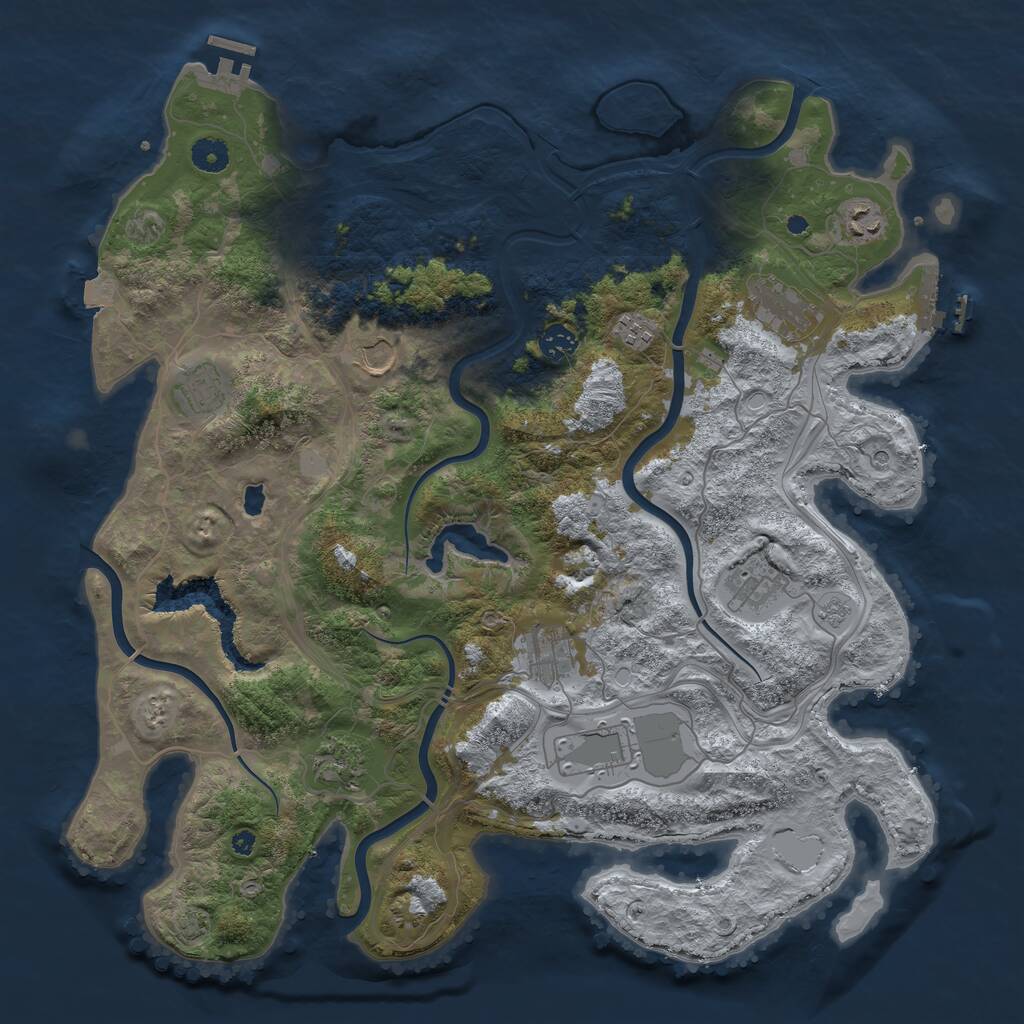 Rust Map: Procedural Map, Size: 4250, Seed: 1586558193, 16 Monuments