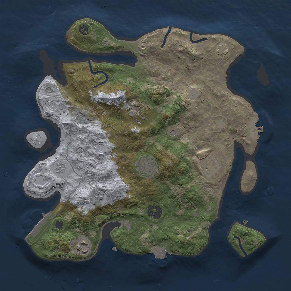 Rust Map: Procedural Map, Size: 3000, Seed: 941868210, 13 Monuments