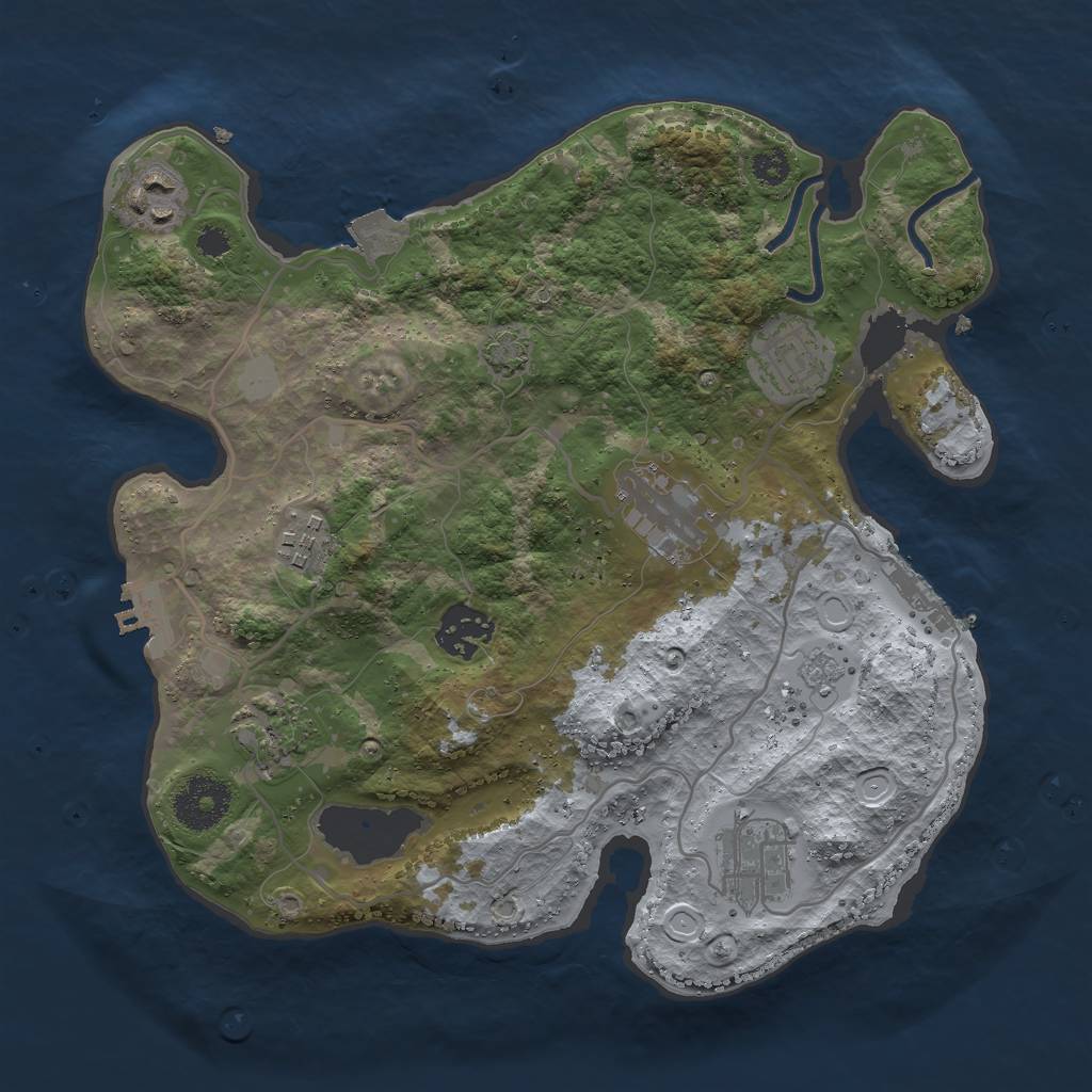 Rust Map: Procedural Map, Size: 3000, Seed: 1333000052, 14 Monuments