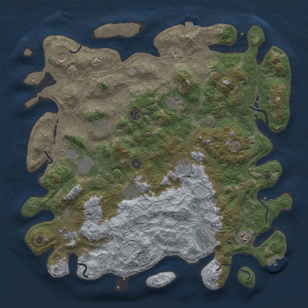 Rust Map: Procedural Map, Size: 4500, Seed: 200620244, 18 Monuments